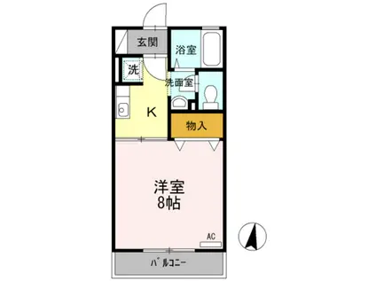 KANADA(1K/1階)の間取り写真