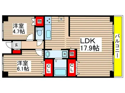 コンフォート津田沼壱番館(2LDK/5階)の間取り写真