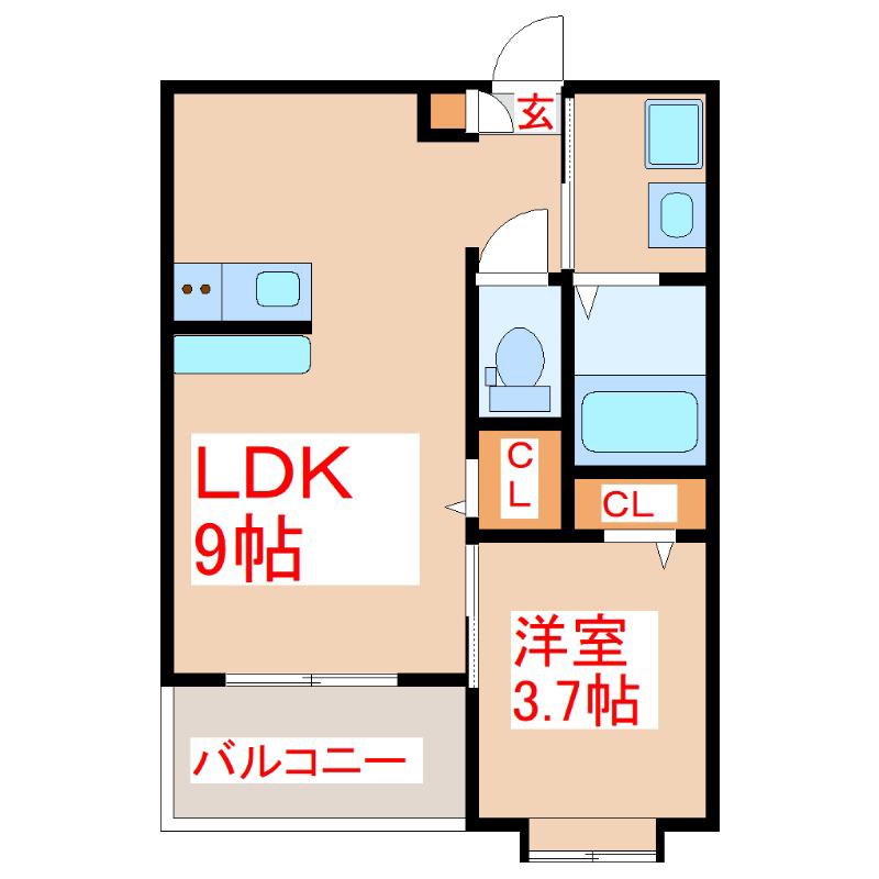 RADICA(1LDK/5階)の間取り写真