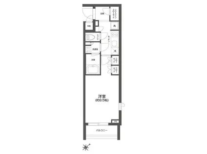 GRAN PASEO 四谷若葉(1K/2階)の間取り写真