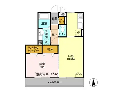 オマージュ A(1LDK/3階)の間取り写真