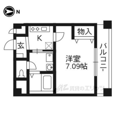 NEXTSTAGE烏丸御池(1K/4階)の間取り写真