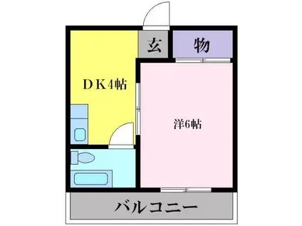 エースハイツ(1DK/2階)の間取り写真