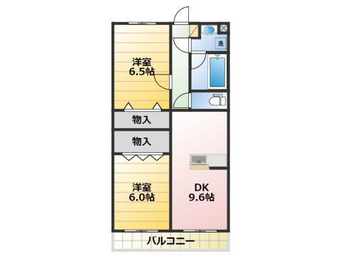 TS-MIND(2DK/1階)の間取り写真