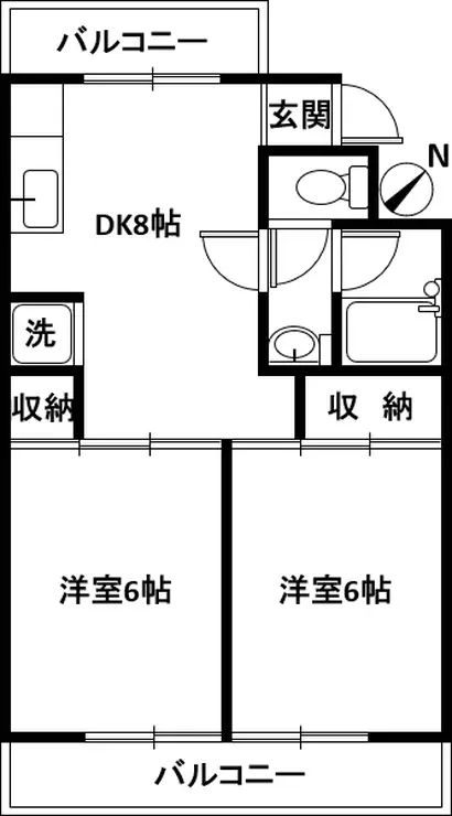 ヒルトップマンション石原 2階階 間取り