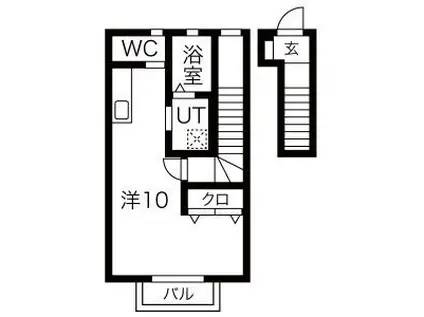 ＪＲ山田線 上盛岡駅 徒歩13分 2階建 築5年(ワンルーム/2階)の間取り写真