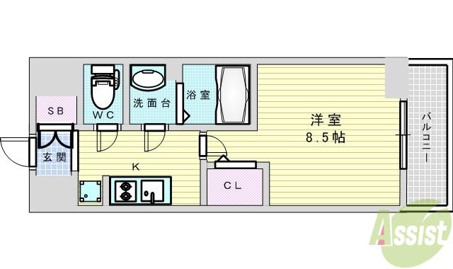 PHOENIX新大阪(1K/5階)の間取り写真