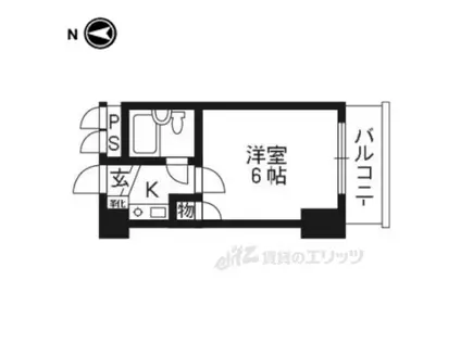 クリサンティヒル山田川(1K/2階)の間取り写真