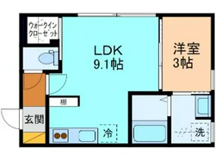 サン・ステージ今泉A棟(1LDK/2階)の間取り写真