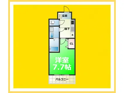 SPLENDIDE NAMBAIII(1K/2階)の間取り写真