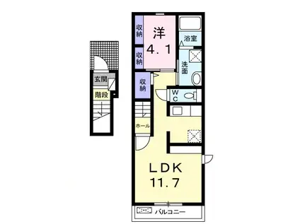 田園 UGATOKU I番館(1LDK/2階)の間取り写真