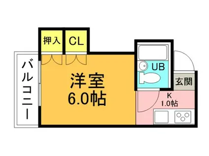アーバインビル(1K/5階)の間取り写真