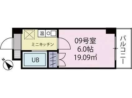 ベルビー川崎(1K/6階)の間取り写真