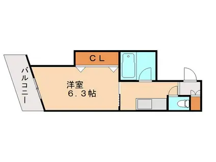 メゾンド高峰(1K/3階)の間取り写真