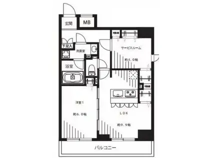 メインステージ入谷II(2LDK/10階)の間取り写真