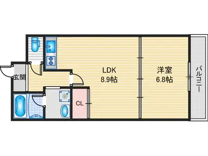サンシャイン茨木(1LDK/1階)の間取り写真