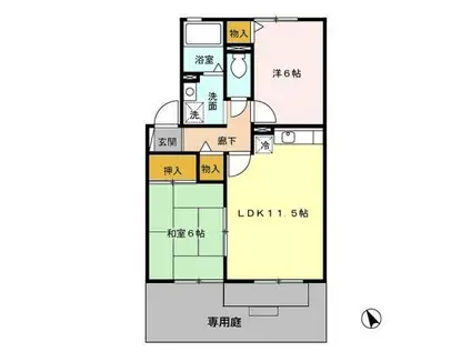 ARCADIA MAKI B(2LDK/1階)の間取り写真