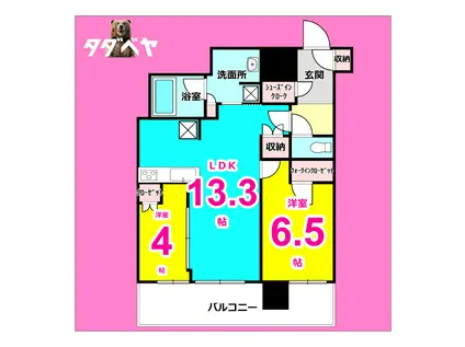 NAGOYA THE TOWER(2LDK/5階)の間取り写真