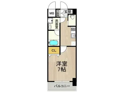 アリビオ江坂垂水町(1K/4階)の間取り写真