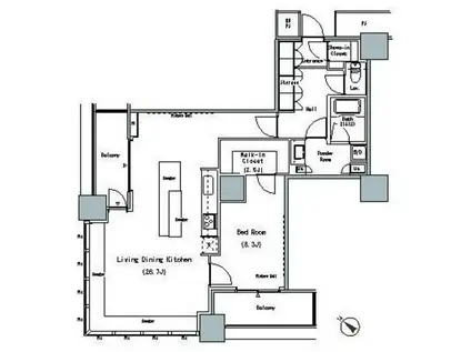 ザ 東京タワーズ ミッドタワー(1LDK/11階)の間取り写真