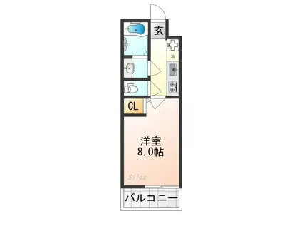 RAMS二条西(1K/2階)の間取り写真