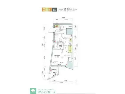 ヴォーガコルテ練馬(1K/3階)の間取り写真