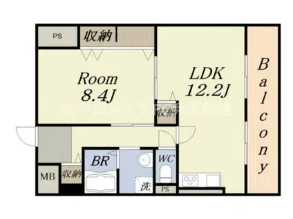 第9柴田ビル(1LDK/10階)の間取り写真