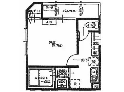 KIHOKU(1K/2階)の間取り写真