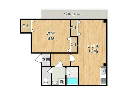 ジュネスボヌール高石(1LDK/3階)の間取り写真