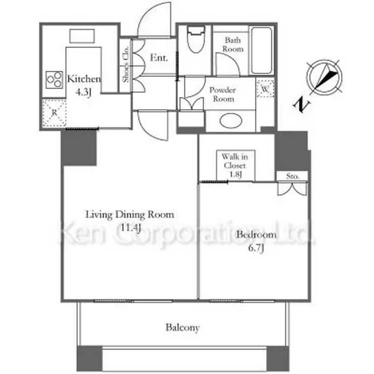 東京ツインパークスRIGHT WING 12階階 間取り