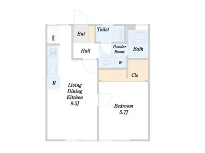 クレアコートII(1LDK/2階)の間取り写真