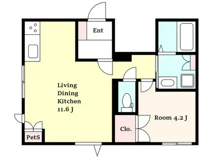 LA BENE(1LDK/1階)の間取り写真
