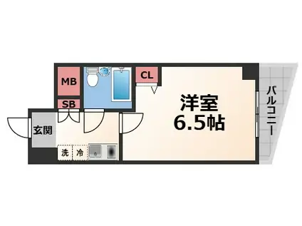 オーキッド・ヴィラ今里(1K/4階)の間取り写真