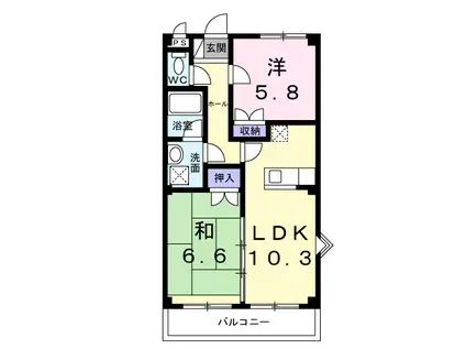 ルミナスハイム(2LDK/2階)の間取り写真