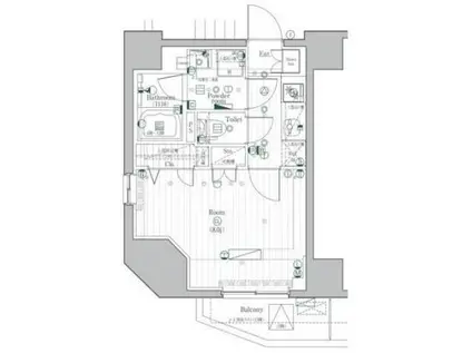 PREMIUM CUBE 駒込(1K/8階)の間取り写真