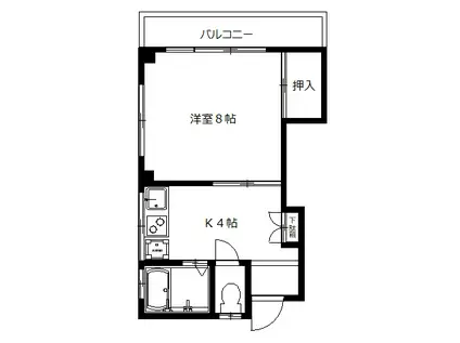 芳寿コーポ(1DK/3階)の間取り写真