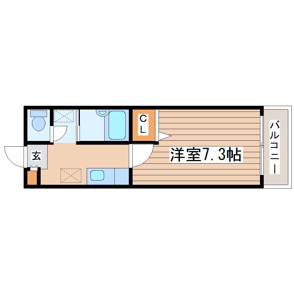 アルクラーラみずほ台(1K/2階)の間取り写真