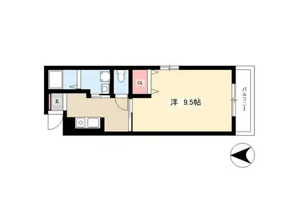 グランソワール(1K/2階)の間取り写真