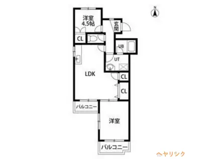 スカイベル(2LDK/1階)の間取り写真