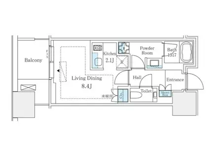 麻布台ヒルズレジデンスB(ワンルーム/6階)の間取り写真