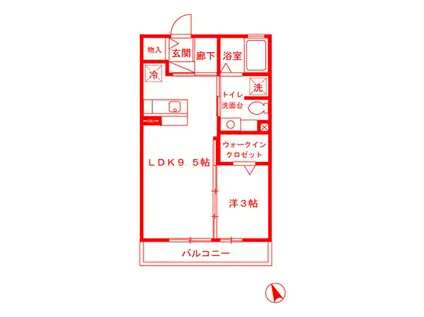 フォーレストコーポIII(1LDK/2階)の間取り写真