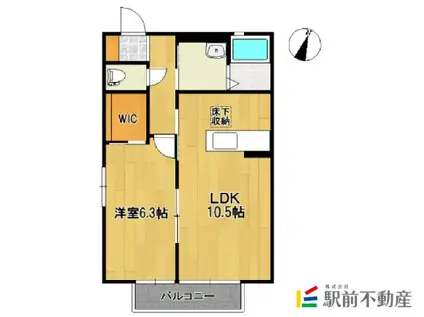 カサディモカ(1LDK/1階)の間取り写真