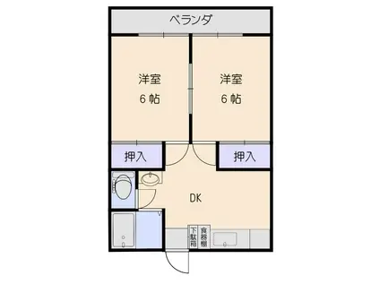 TRマンション(2DK/2階)の間取り写真