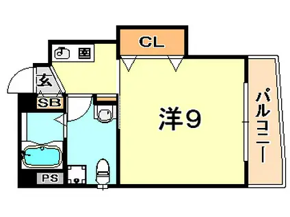 ポルト新神戸(1K/4階)の間取り写真