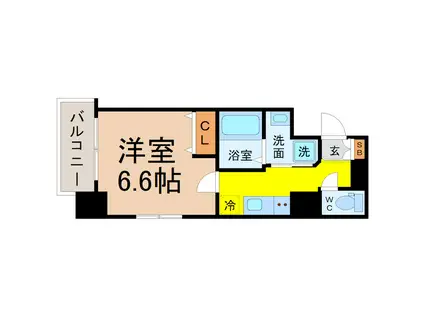 THE RESIDENCE SHIGAHONDORI(1K/6階)の間取り写真