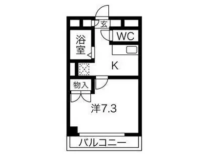 パークハウス中京(1K/2階)の間取り写真