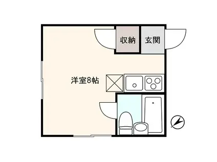 ラ・ネージュポムB(ワンルーム/1階)の間取り写真