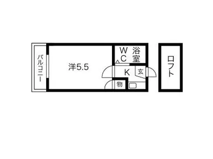 フローラル岐阜(1K/1階)の間取り写真