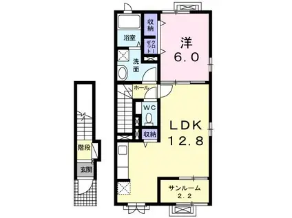 フェアリーコート北上(1LDK/2階)の間取り写真