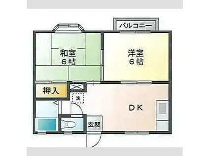 マノワールB(2DK/1階)の間取り写真